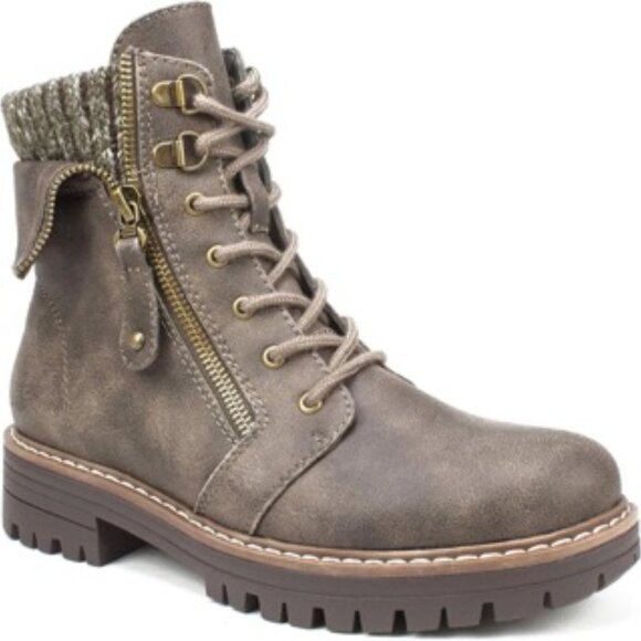 CLIFFS BY WHITE MOUNTAIN Mandy Women's Casual Lace-up Ankle Boot Stone 6M - Picture 2 of 6